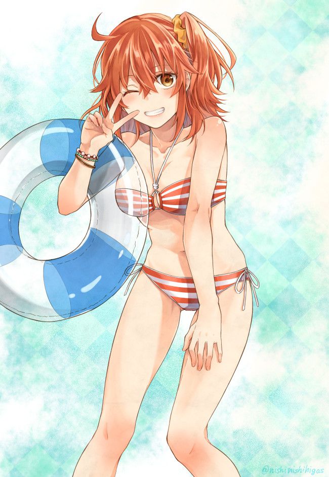 Erotic anime summary erotic images of beautiful girls wearing striped bikinis [50 pieces] 42