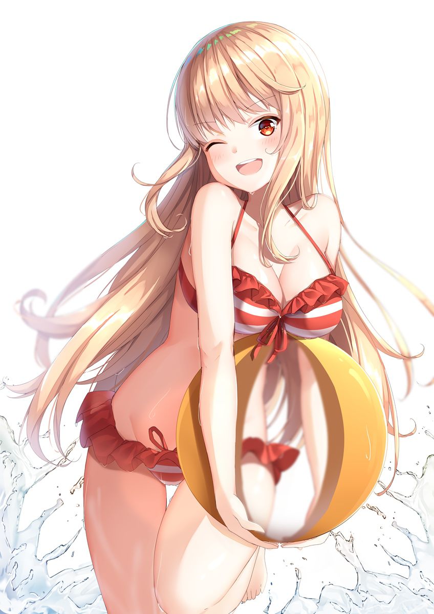 Erotic anime summary erotic images of beautiful girls wearing striped bikinis [50 pieces] 7