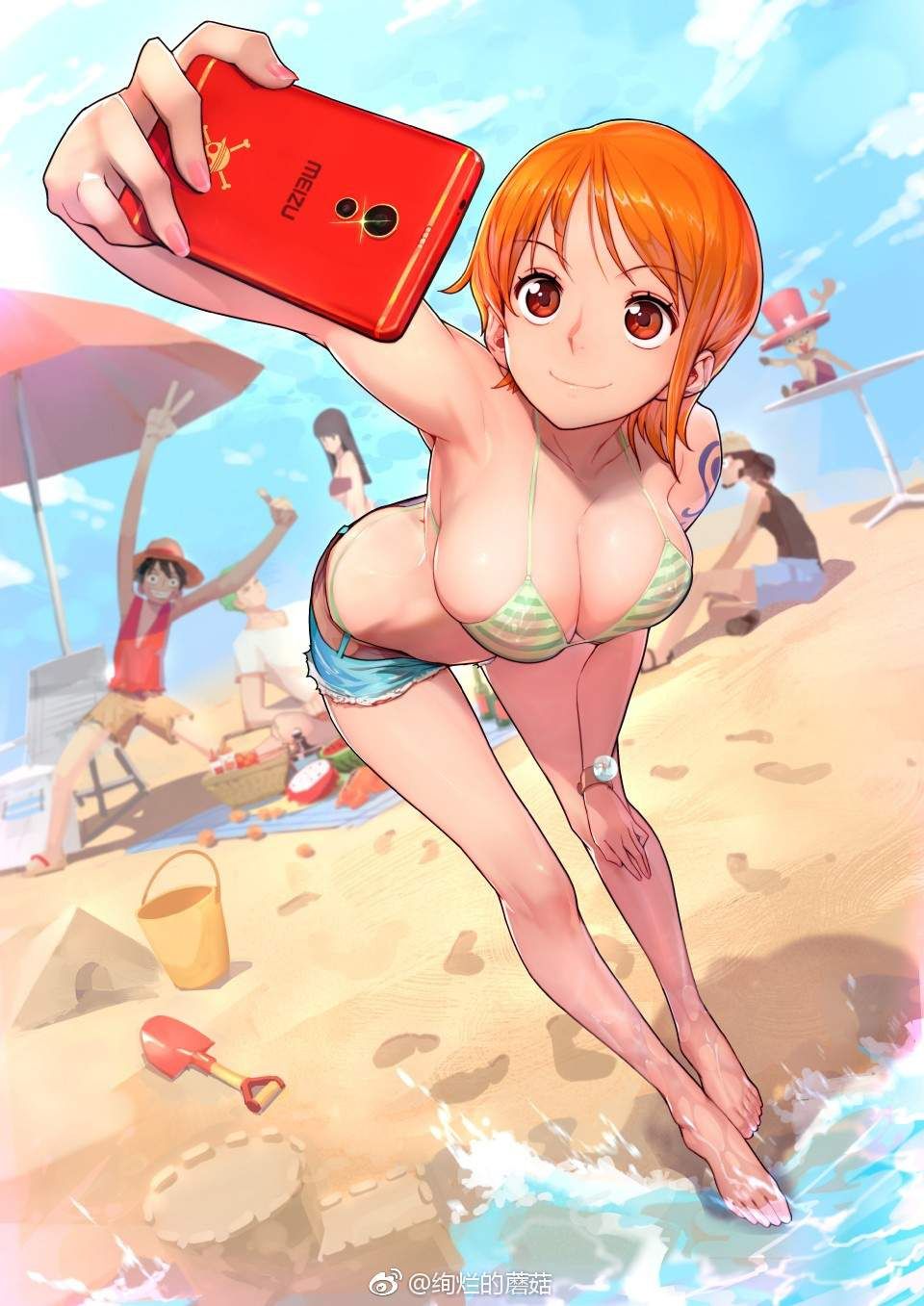 Secondary erotic image of girls taking selfies in swimsuits at sea 11