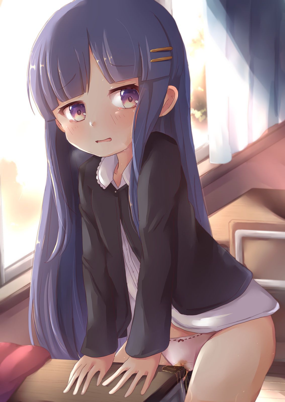 [Kaku Ona Lori Girl] Secondary erotic image of a secondary loli girl indulging in angular masturbation that she can't stand pressing her crotch against the desk 31