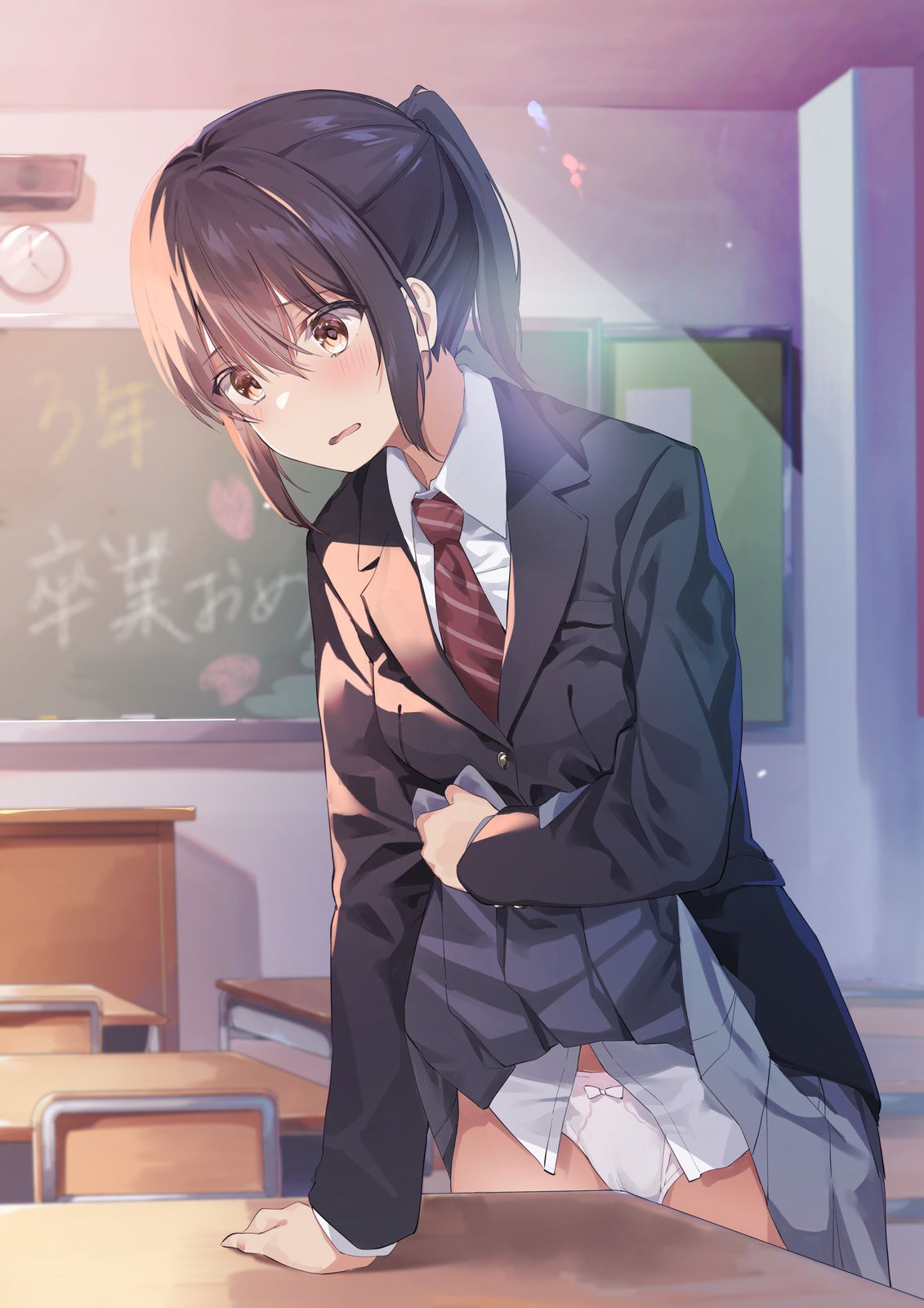 [Kaku Ona Lori Girl] Secondary erotic image of a secondary loli girl indulging in angular masturbation that she can't stand pressing her crotch against the desk 38