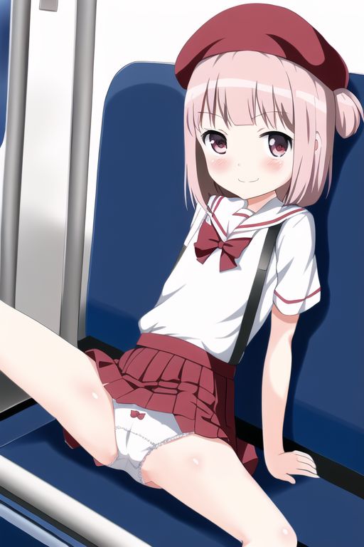 [Lolita sitting pan moro] Lolipan secondary erotic image drawn by an AI that can see the whole pants in the misbehaving sitting way of a secondary loli school girl 10