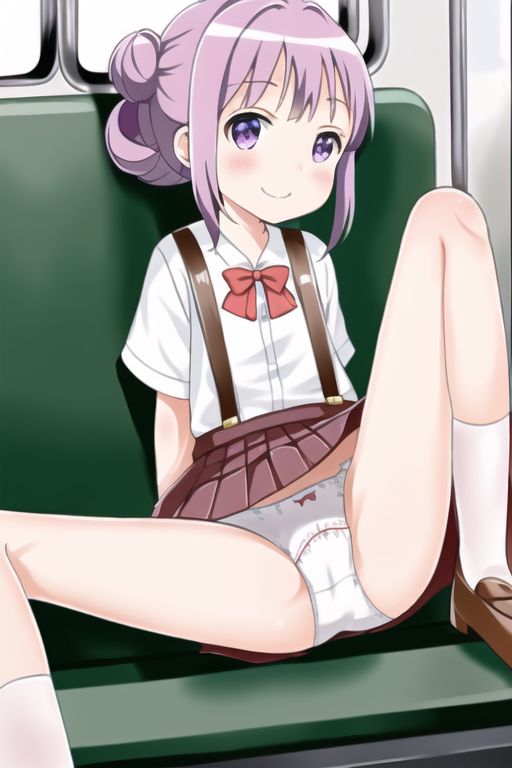 [Lolita sitting pan moro] Lolipan secondary erotic image drawn by an AI that can see the whole pants in the misbehaving sitting way of a secondary loli school girl 17