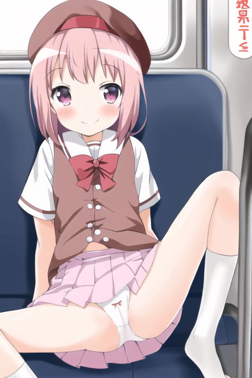 [Lolita sitting pan moro] Lolipan secondary erotic image drawn by an AI that can see the whole pants in the misbehaving sitting way of a secondary loli school girl 26