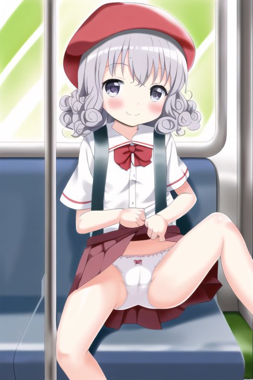 [Lolita sitting pan moro] Lolipan secondary erotic image drawn by an AI that can see the whole pants in the misbehaving sitting way of a secondary loli school girl 27