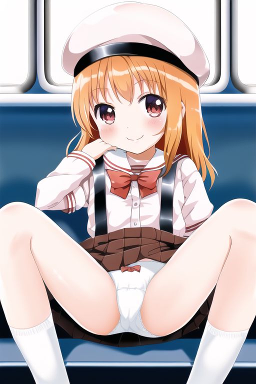 [Lolita sitting pan moro] Lolipan secondary erotic image drawn by an AI that can see the whole pants in the misbehaving sitting way of a secondary loli school girl 31