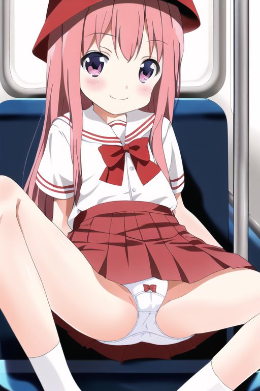 [Lolita sitting pan moro] Lolipan secondary erotic image drawn by an AI that can see the whole pants in the misbehaving sitting way of a secondary loli school girl 34