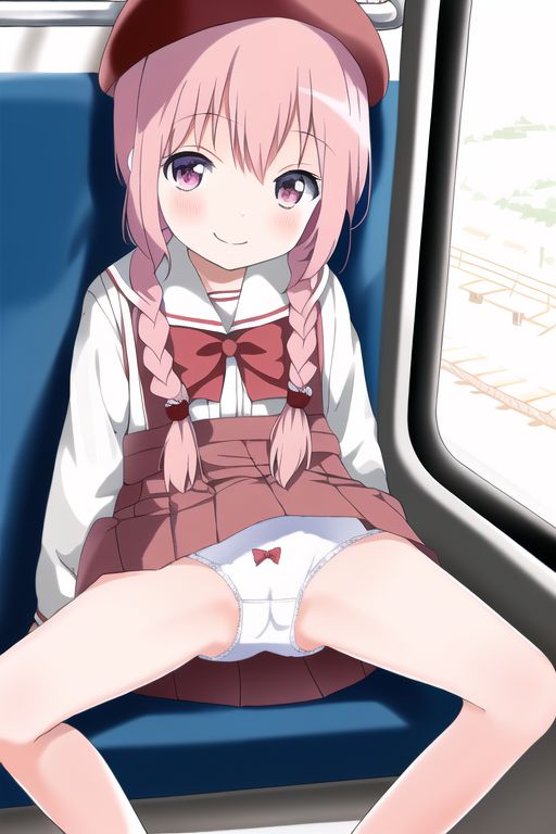 [Lolita sitting pan moro] Lolipan secondary erotic image drawn by an AI that can see the whole pants in the misbehaving sitting way of a secondary loli school girl 37