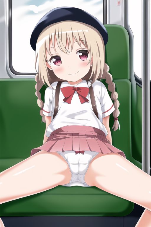 [Lolita sitting pan moro] Lolipan secondary erotic image drawn by an AI that can see the whole pants in the misbehaving sitting way of a secondary loli school girl 4