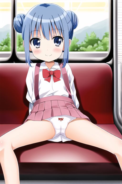 [Lolita sitting pan moro] Lolipan secondary erotic image drawn by an AI that can see the whole pants in the misbehaving sitting way of a secondary loli school girl 47