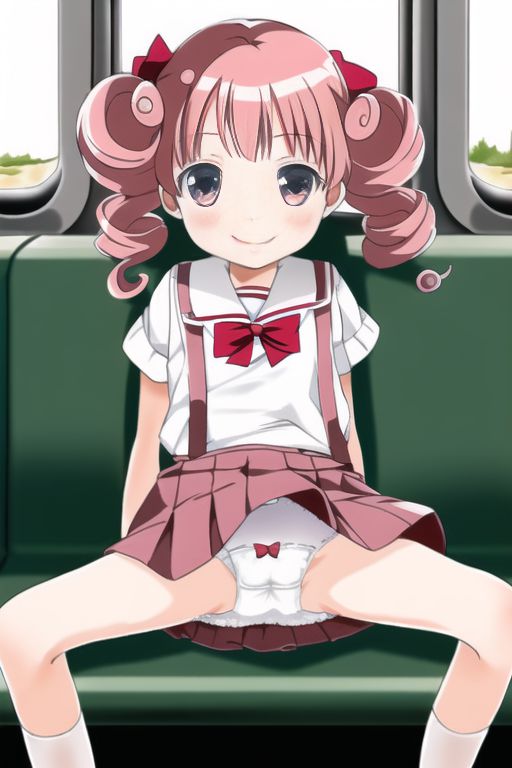 [Lolita sitting pan moro] Lolipan secondary erotic image drawn by an AI that can see the whole pants in the misbehaving sitting way of a secondary loli school girl 51