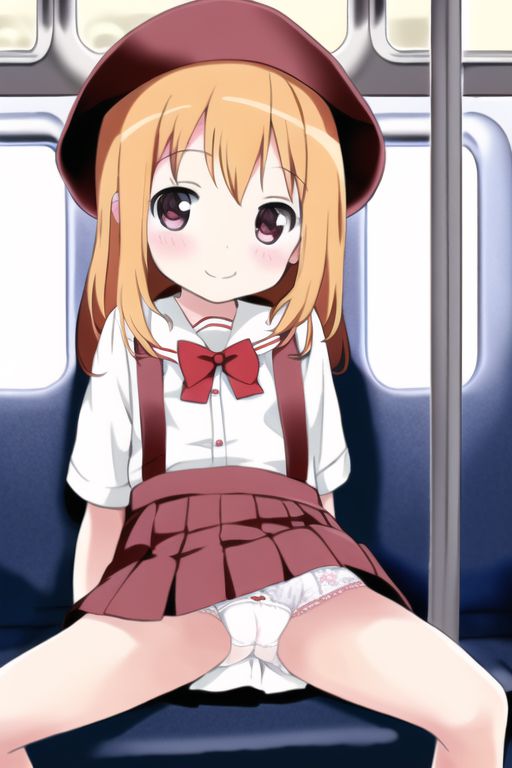 [Lolita sitting pan moro] Lolipan secondary erotic image drawn by an AI that can see the whole pants in the misbehaving sitting way of a secondary loli school girl 53