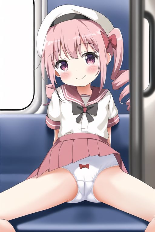 [Lolita sitting pan moro] Lolipan secondary erotic image drawn by an AI that can see the whole pants in the misbehaving sitting way of a secondary loli school girl 6