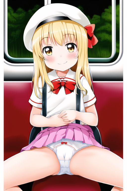 [Lolita sitting pan moro] Lolipan secondary erotic image drawn by an AI that can see the whole pants in the misbehaving sitting way of a secondary loli school girl 61