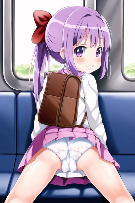 [Lolita sitting pan moro] Lolipan secondary erotic image drawn by an AI that can see the whole pants in the misbehaving sitting way of a secondary loli school girl 70