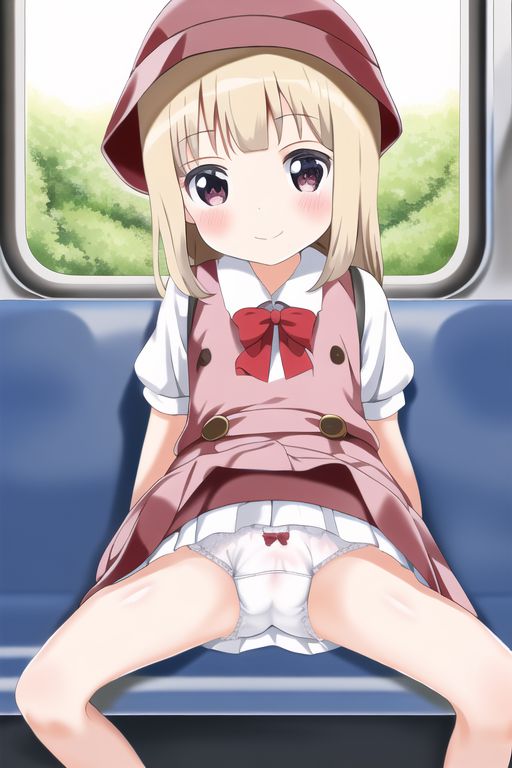 [Lolita sitting pan moro] Lolipan secondary erotic image drawn by an AI that can see the whole pants in the misbehaving sitting way of a secondary loli school girl 72