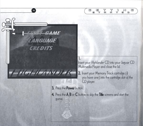 Highlander (Jaguar) Game Manual 6