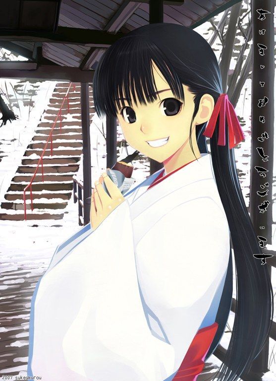 It is an erotic image of a shrine maiden! 8