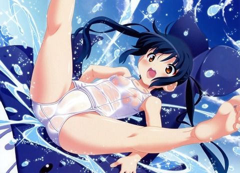 Secondary erotic girls who clothes have become transparent due to soaking wet [45 pieces] 44