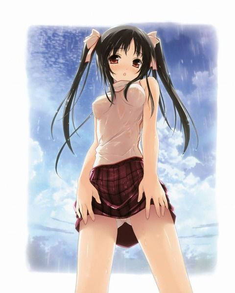 Secondary erotic girls who clothes have become transparent due to soaking wet [45 pieces] 45