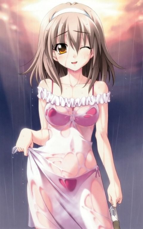 Secondary erotic girls who clothes have become transparent due to soaking wet [45 pieces] 9