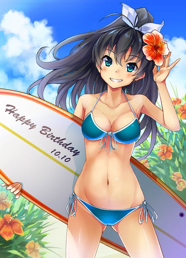 Lewd image of swimsuit with little cloth area I want to expose important parts by shifting the swimsuit 11