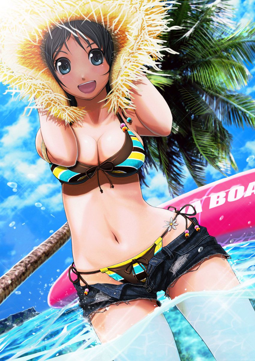 Lewd image of swimsuit with little cloth area I want to expose important parts by shifting the swimsuit 15