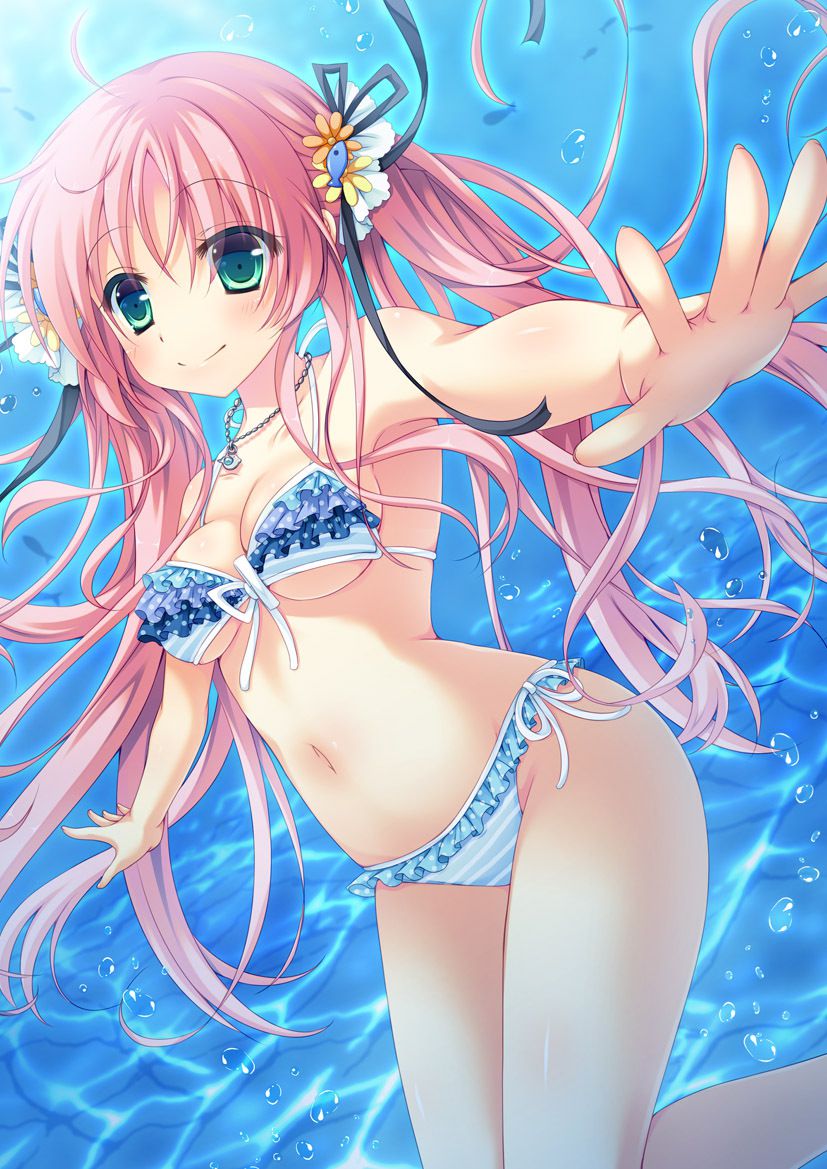 Lewd image of swimsuit with little cloth area I want to expose important parts by shifting the swimsuit 16