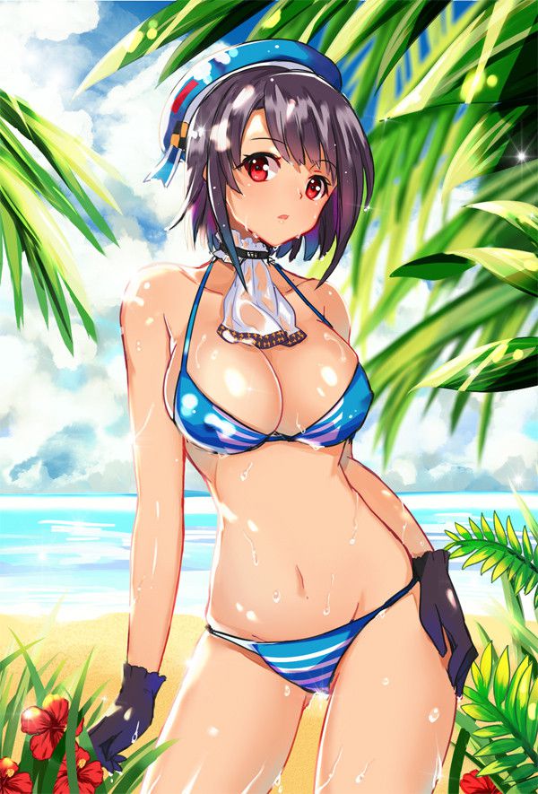 Lewd image of swimsuit with little cloth area I want to expose important parts by shifting the swimsuit 18