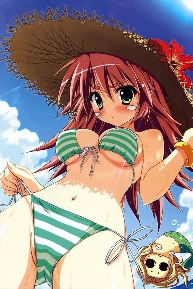 Lewd image of swimsuit with little cloth area I want to expose important parts by shifting the swimsuit 3