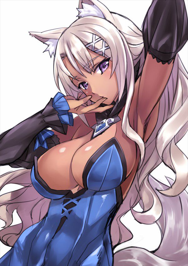 Erotic image of "silver hair brown skin" that is strangely matched even if it exists only in anime and manga 62