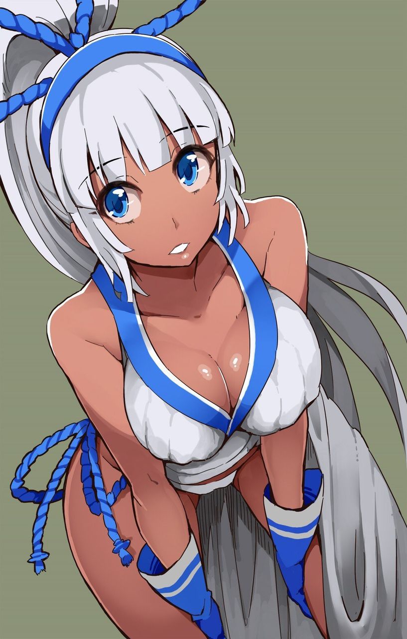 Erotic image of "silver hair brown skin" that is strangely matched even if it exists only in anime and manga 75