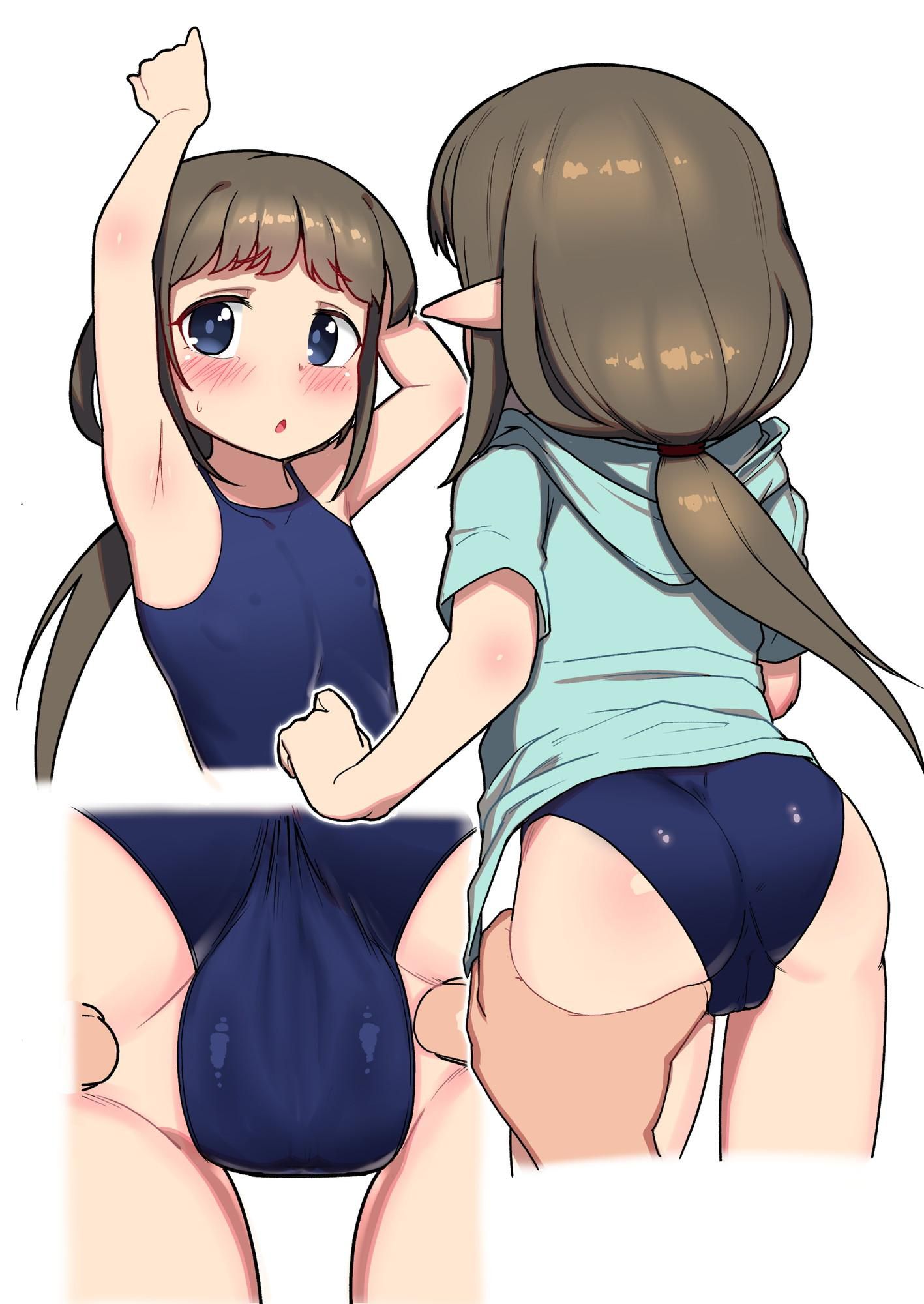 It's not embarrassing because it's through the cloth ...? Images ♡ of being squeezed through swimsuits and pants 14