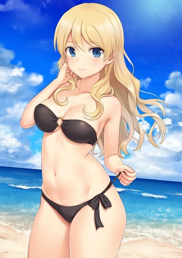 Busty beautiful girl image wearing a 2D bikini 6 4