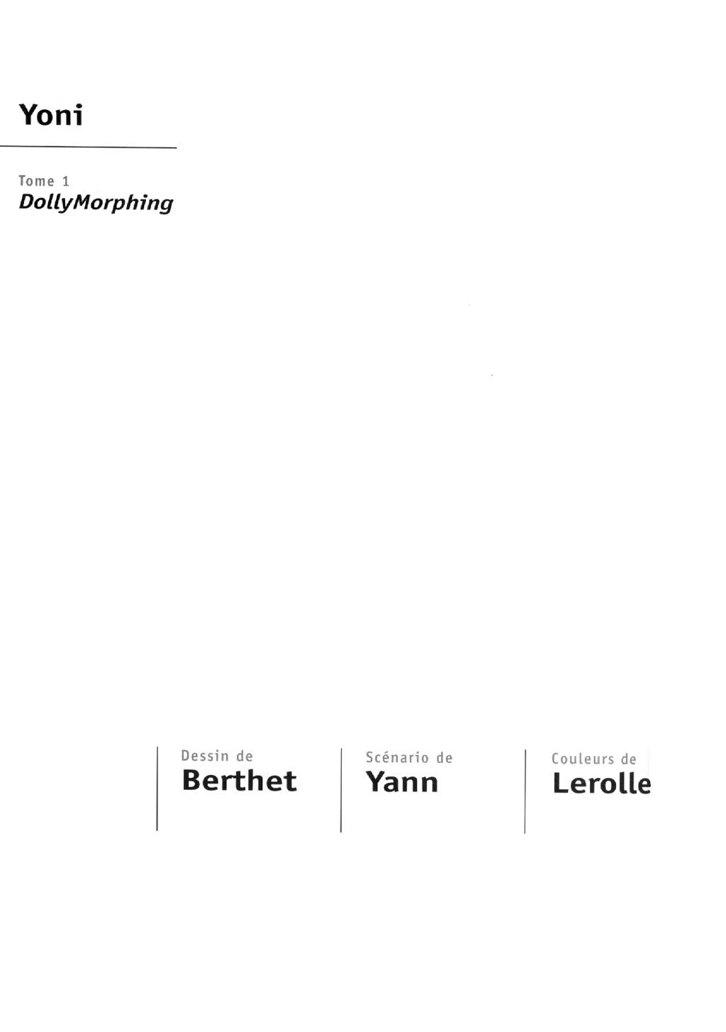 [Berthet - Yann] Yoni - tome 1 - Dollymorphing 2