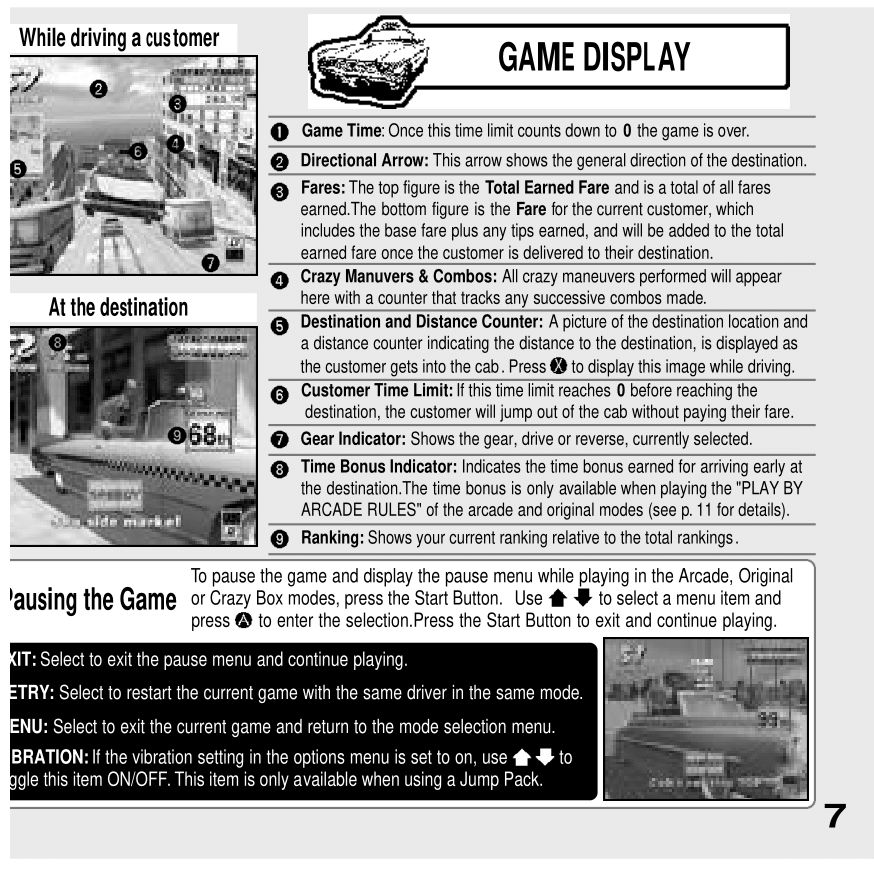 Crazy Taxi (DreamCast) Game Manual 7