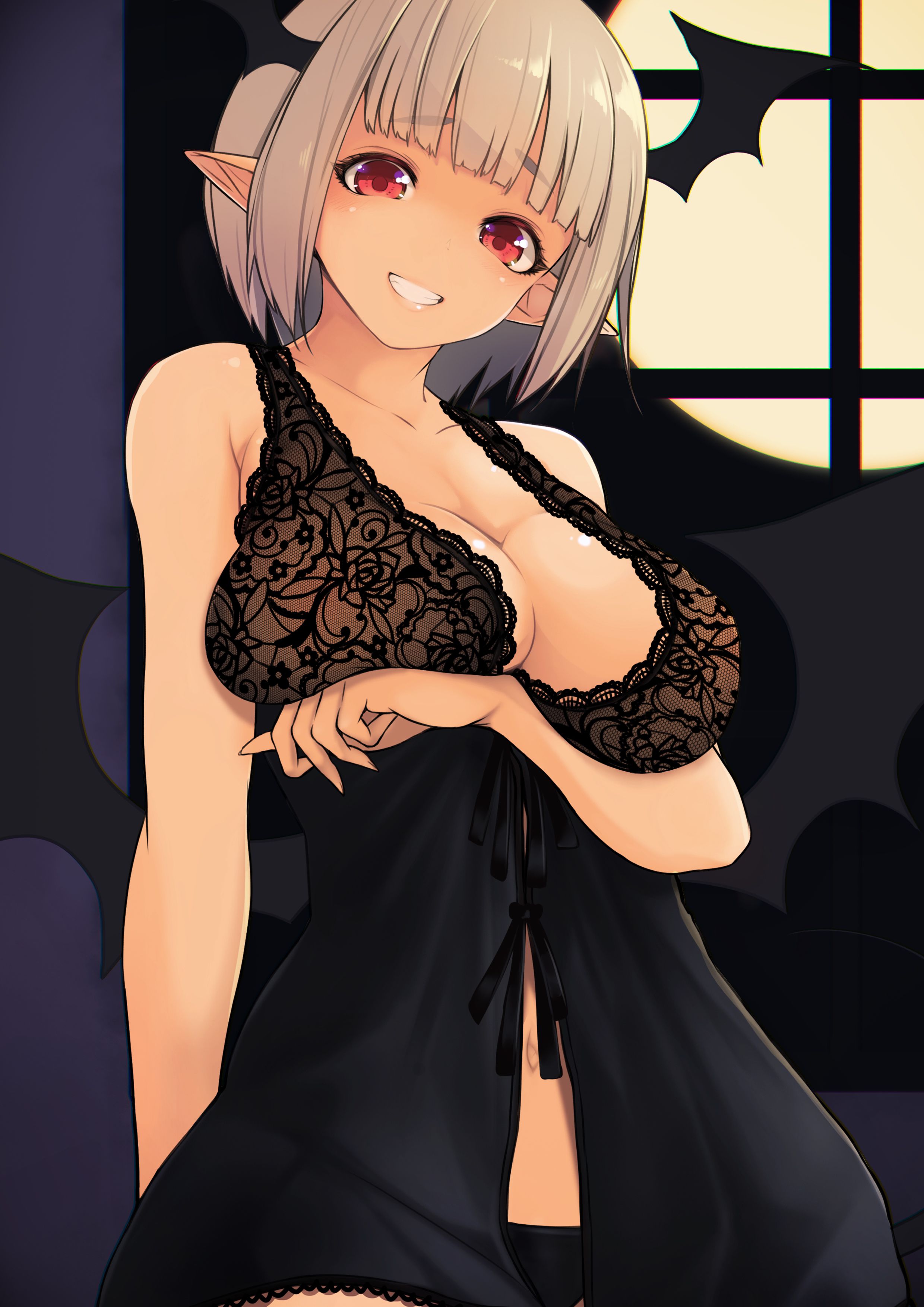 Erotic anime summary Erotic images of beautiful girls wearing sexy black underwear [50 pieces] 44