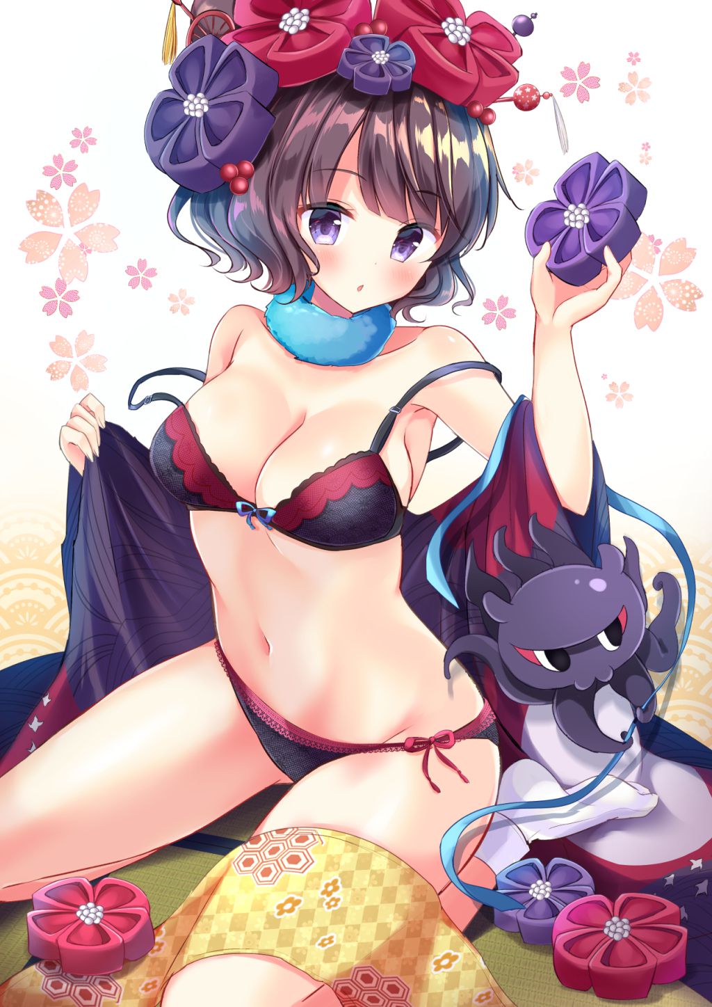 Erotic anime summary Erotic images of beautiful girls wearing sexy black underwear [50 pieces] 51