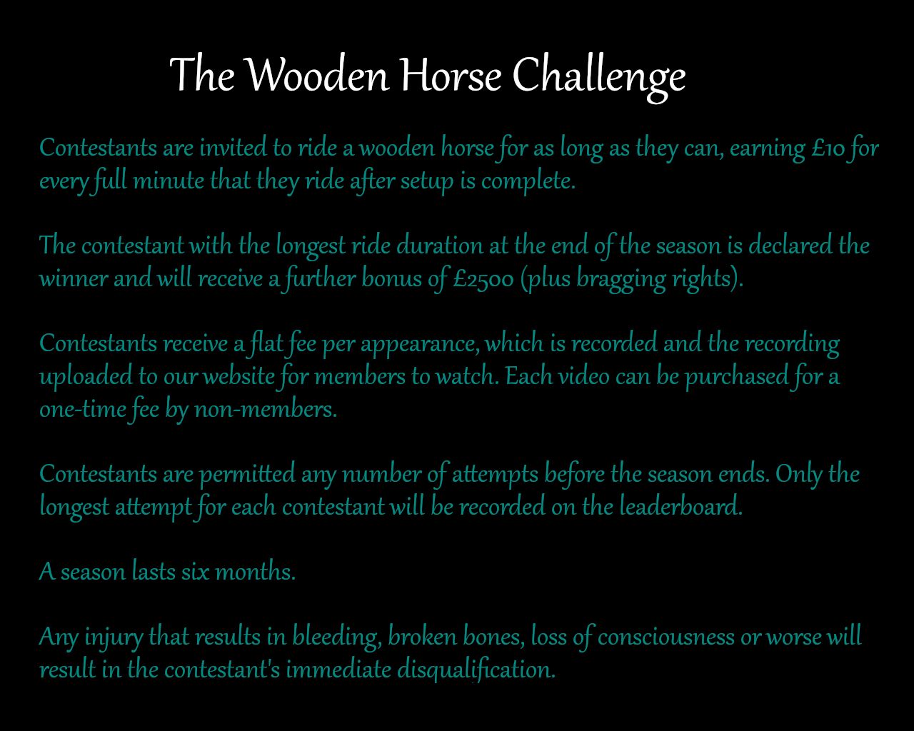 The Wooden Horse Challenge - Danielle 1