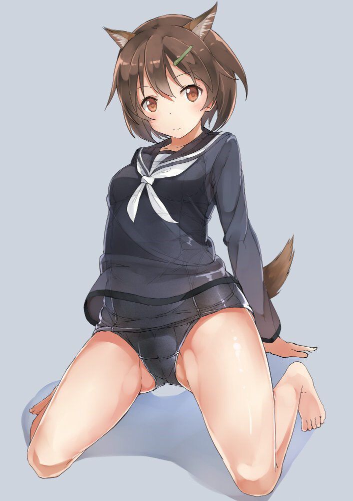 Two-dimensional erotic image of a girl who is too big for a sukusui figure 4