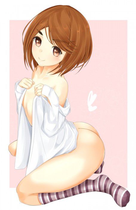 【Secondary erotic】 Erotic image of a girl who can see and thighs in a naked shirt is here 22