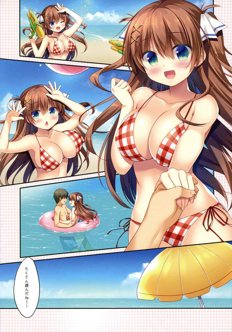Sex image at the seaside with a baby face busty beautiful girl with 2D lines 10 4