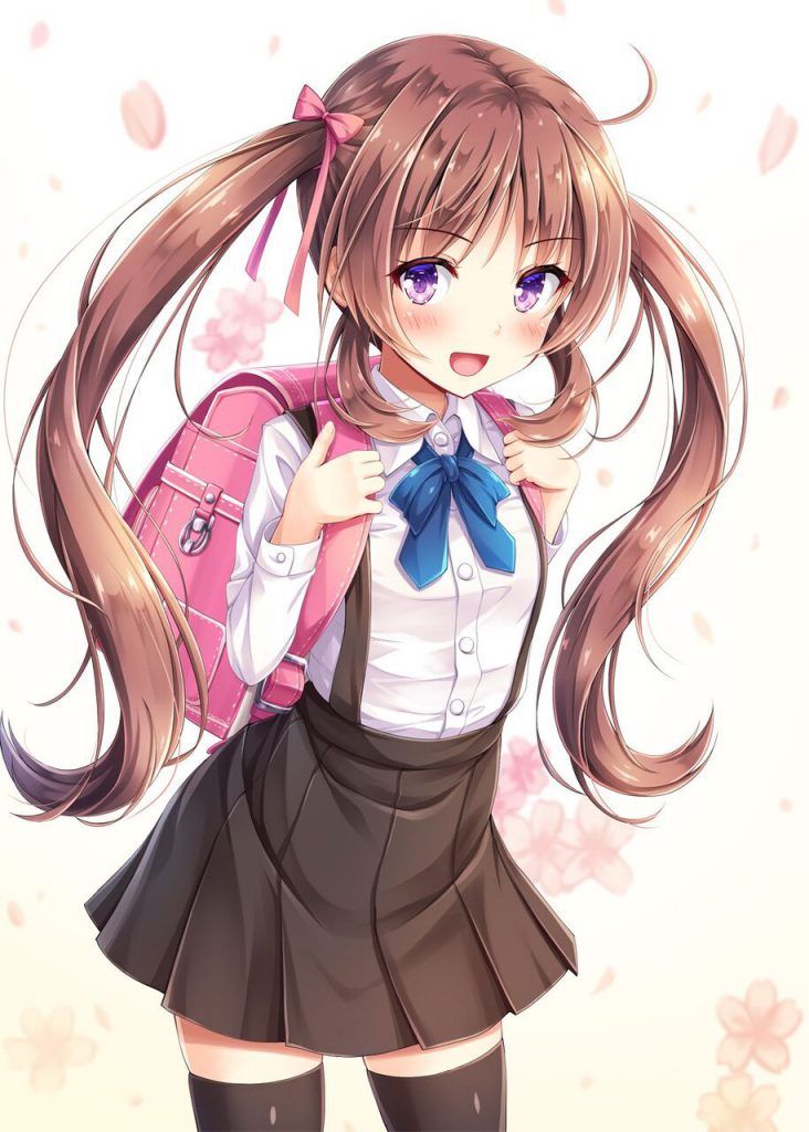 Cute two-dimensional image of twin tails. 3