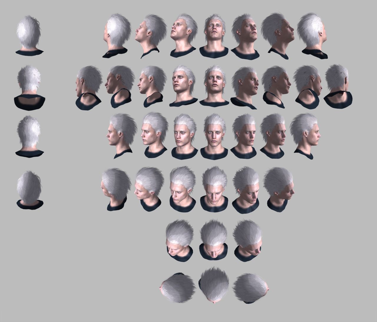 [J.A.] DMC5 | Vergil Head Reference PNG 1