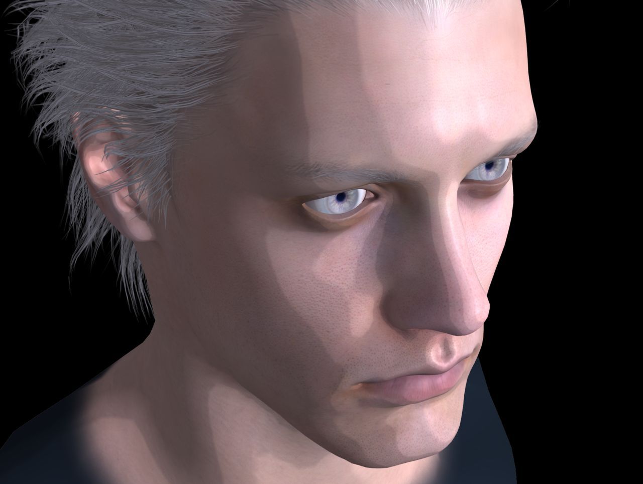 [J.A.] DMC5 | Vergil Head Reference PNG 2