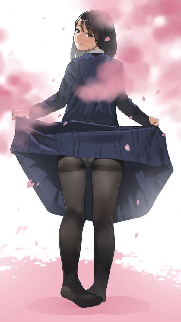 Secondary erotic erotic image of a lewd girl who raises her skirt and shows her pants [30 pieces] 16