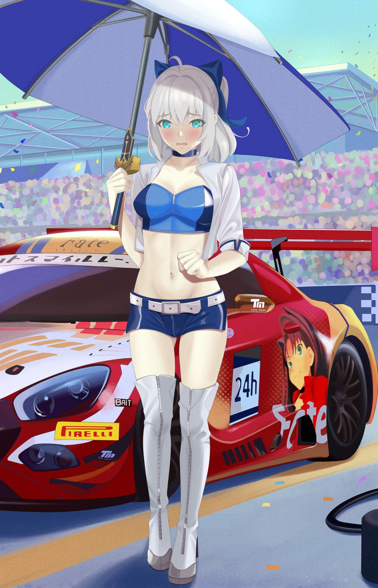 Goddess of the circuit! It is a race queen's young lady who is samurai to the car body in a high leg leotard and a bold ♪ 41
