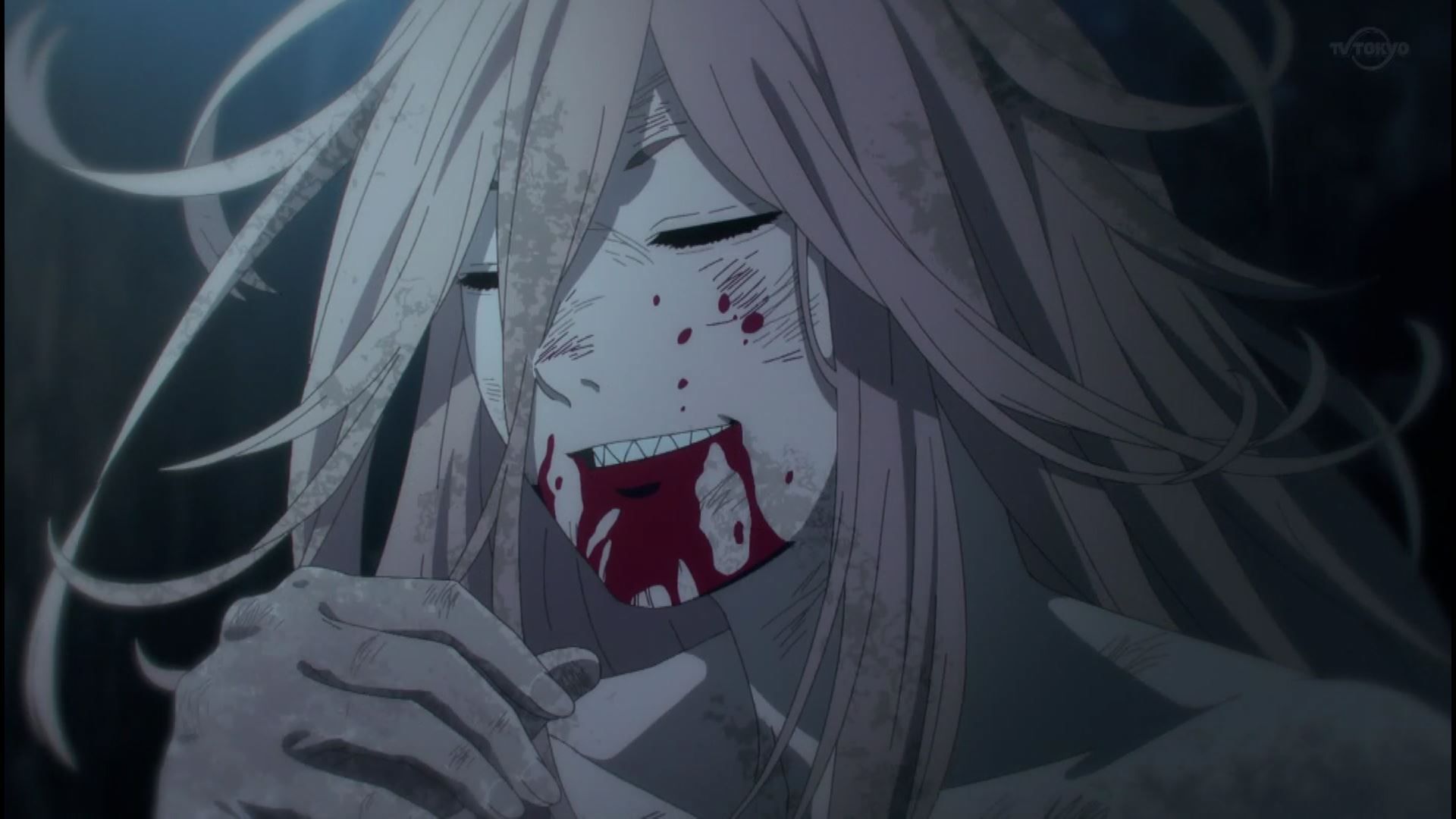 In episode 4 of the anime "Chainsaw Man", the scene that makes you rub your and your naughty naked appearance of power! 7