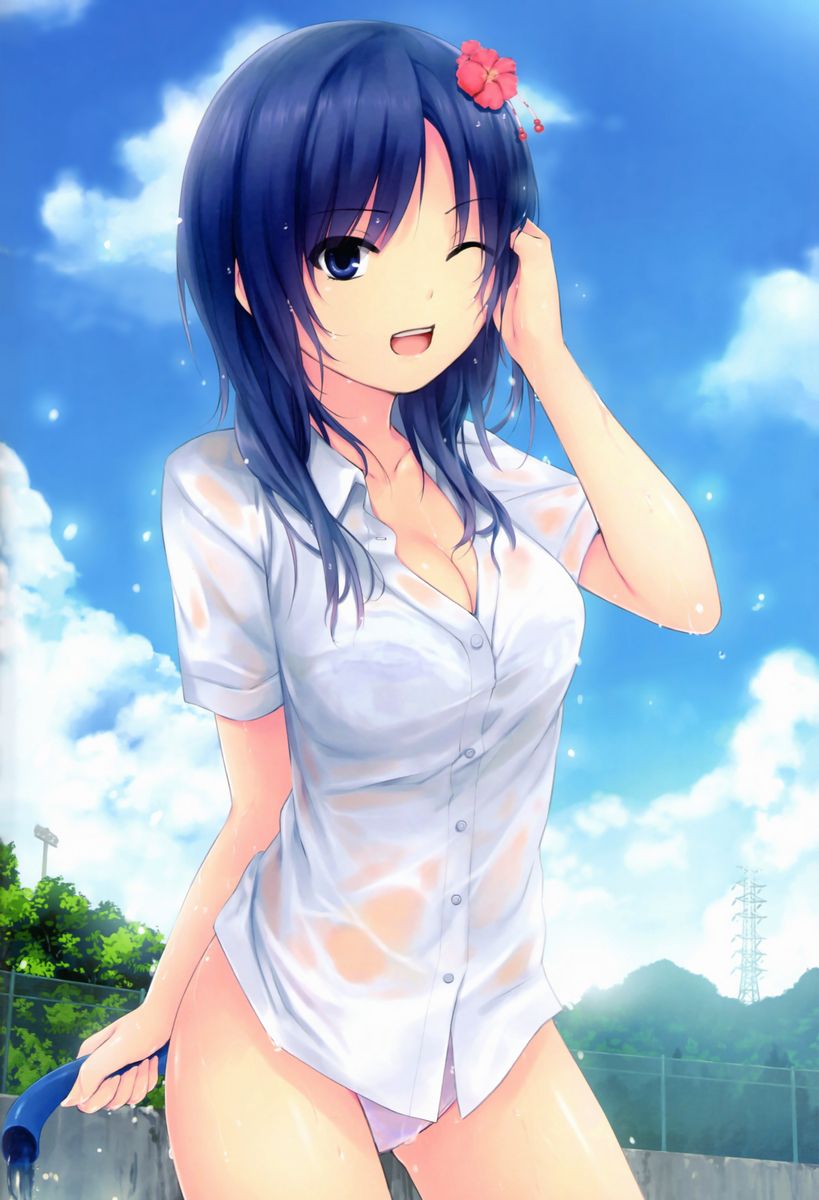[Secondary erotic] erotic image of girls who are wet with water and clothes are in a state of skeske is here 12