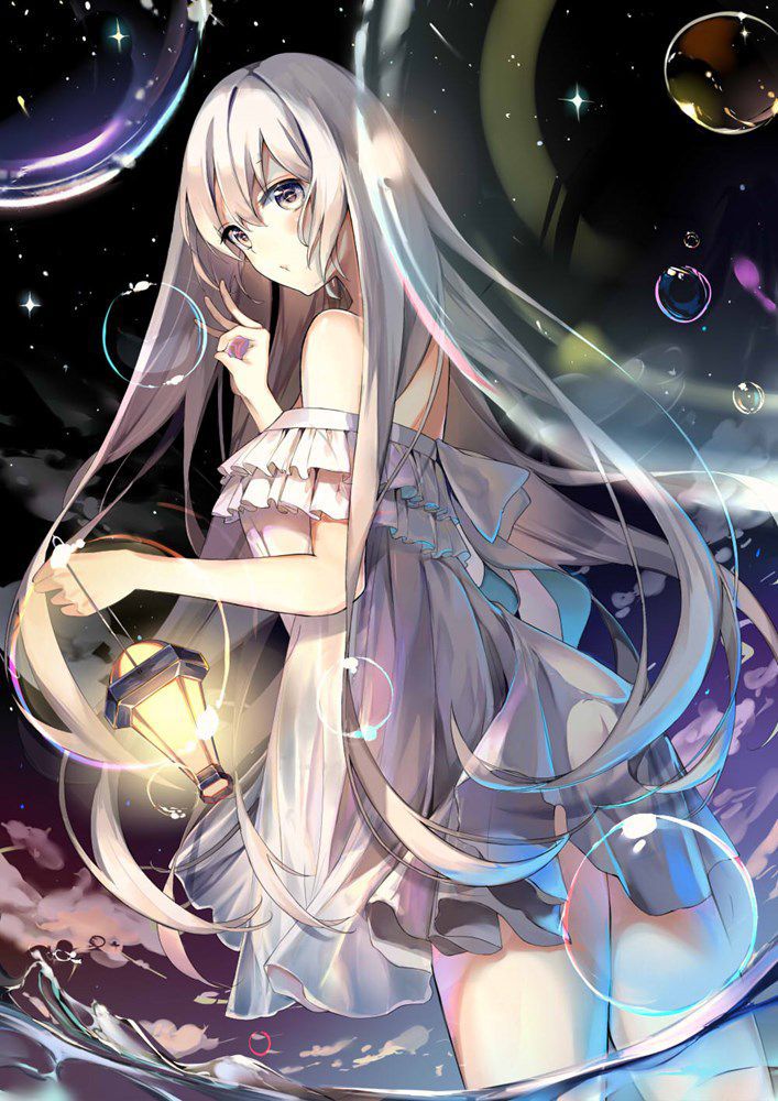 【Silver hair】White shining silver hair beautiful girl image pasted Part 9 9